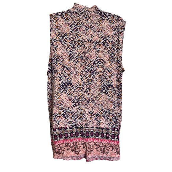 Cable & Gauge Women Size 1X Stretchy Tank Pleated V Neck Purple Pink EUC - Picture 3 of 9